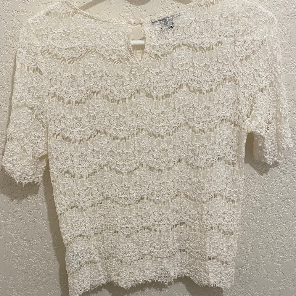 Covington Ivory Camisole with Lace Overlay Size Large